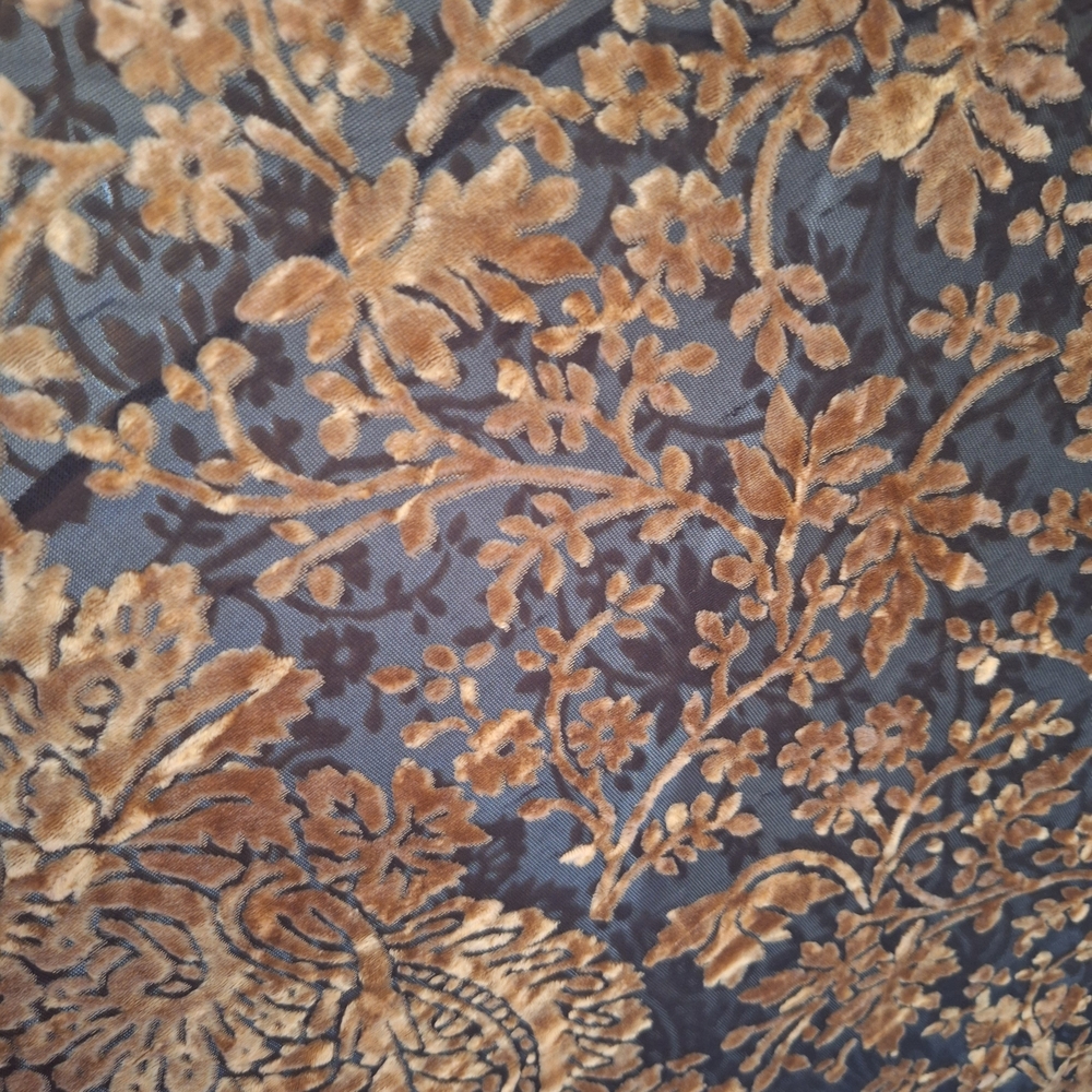 Lane Bryant Velvet Burn Out Slip Dress Gold Floral Pattern 18/20